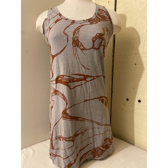 Patagonia Women's Short Tank Dress‎ Small Point Lobos Gray Print Soft Organic - Picture 1 of 5